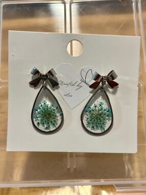 Handmade Teardrop Resin Earrings